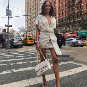 COPY - White Draped Mini Dress
